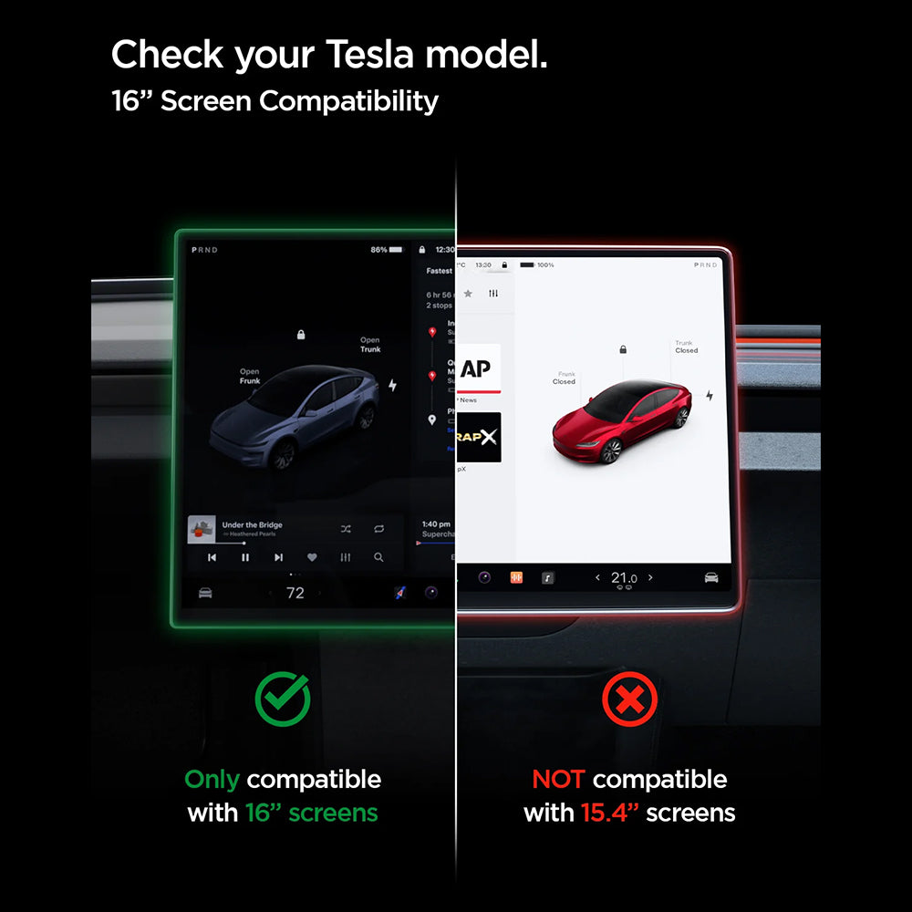 Film de protection Spigen GlastR EZ FIT Anti-Reflets pour Navigation Tesla Y 2026 Premium / Performance, Verre Trempé AGL10819