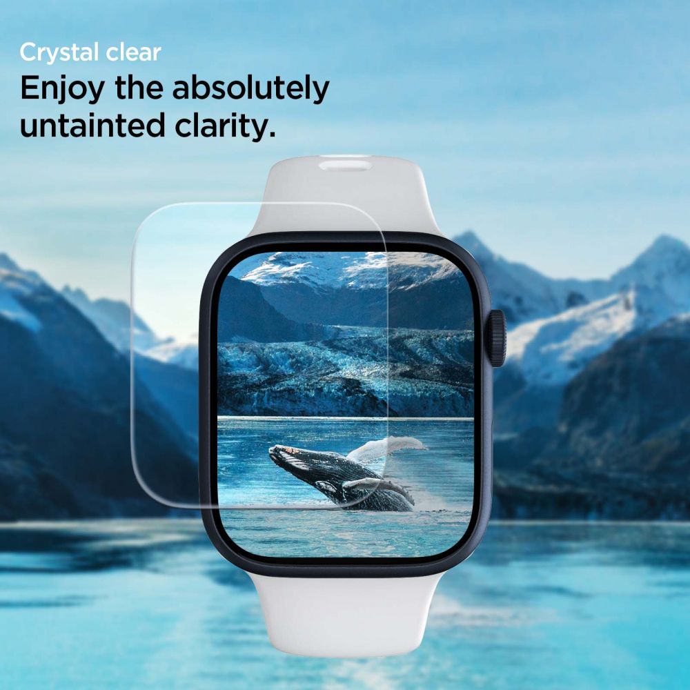 Film de protection Spigen Neo Flex pour Apple Watch 45mm / 44mm / 42mm Series, Set de 3 pièces, Plastique AFL04049