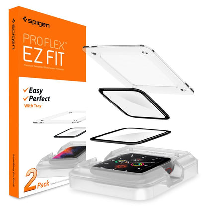 Film de protection Spigen ProFlex EZ FIT pour Apple Watch 44mm Series, Set de 2 pièces, Verre Flexible, Noir