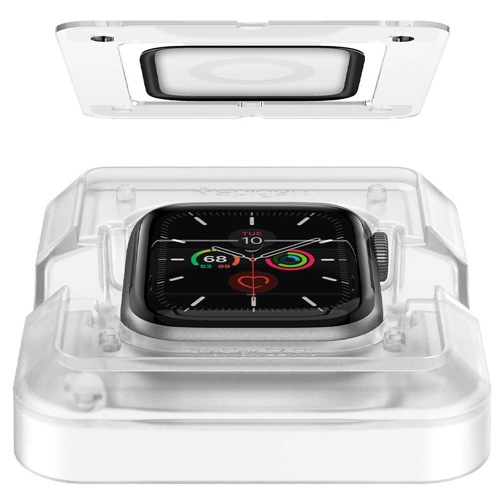 Film de protection Spigen ProFlex EZ FIT pour Apple Watch 44mm Series, Set de 2 pièces, Verre Flexible, Noir