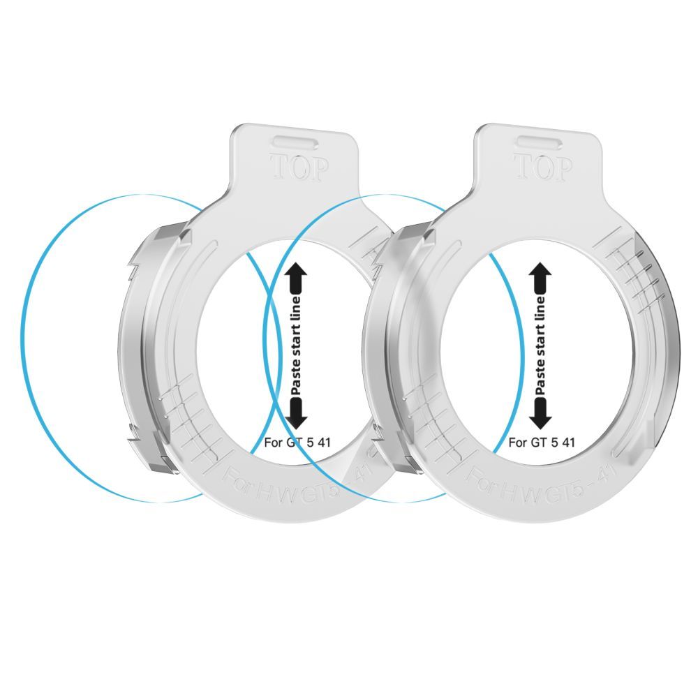 Film de protection Tech-Protect Easy Set+ pour Huawei Watch GT 5 41mm, Lot de 2 pièces, Verre trempé