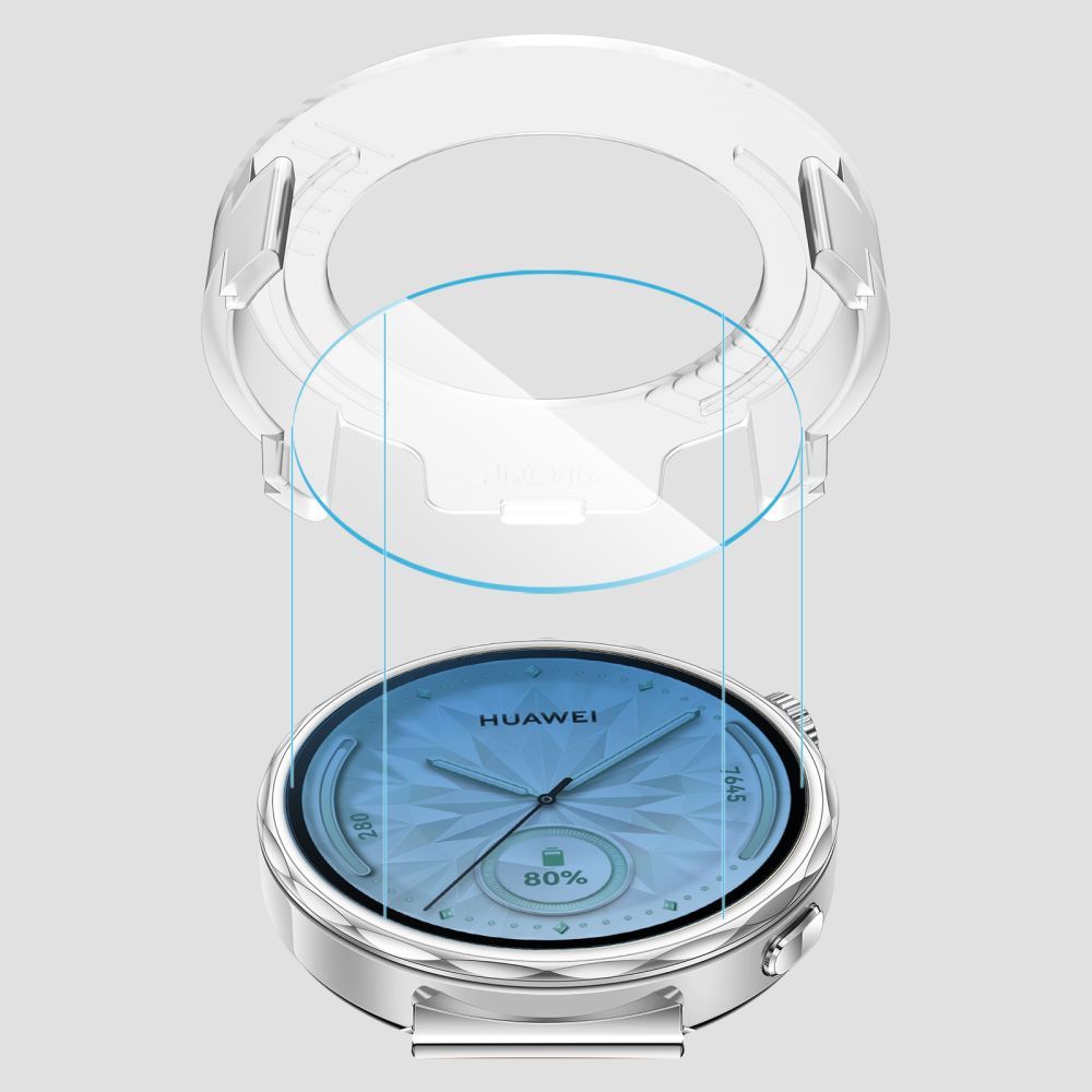 Film de protection Tech-Protect Easy Set+ pour Huawei Watch GT 5 41mm, Lot de 2 pièces, Verre trempé