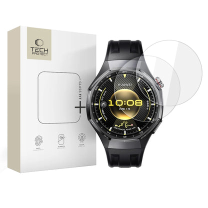 Film de protection Tech-Protect Fit+ pour Huawei Watch GT 6 Pro, Set de 2 pièces, Verre Trempé