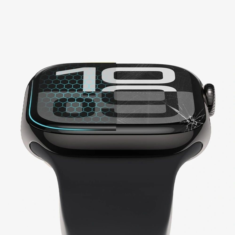 Film de protection Tech-Protect Flex+ pour Apple Watch série 46mm, Lot de 2 pièces, Verre flexible, Noir