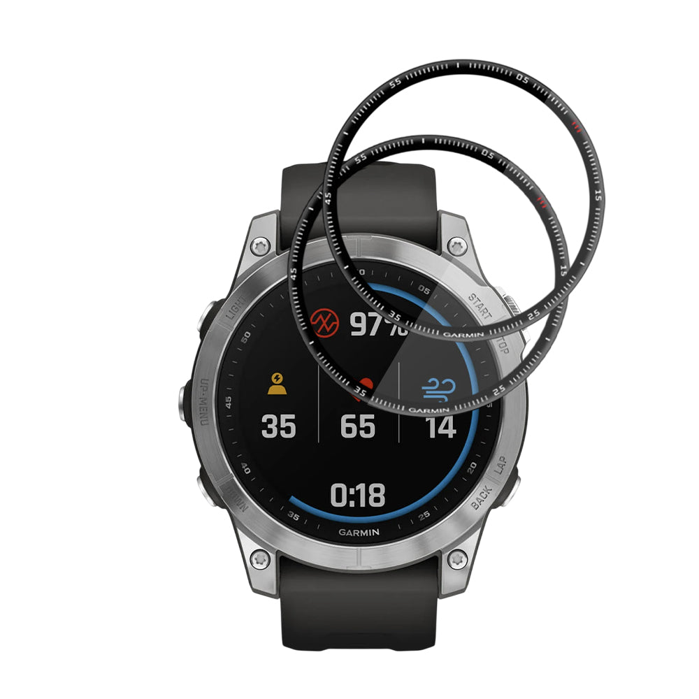Film de protection Techsuit Nano Flex pour Garmin Fenix 7, Set de 2 pièces, Plastique, Noir