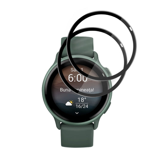 Techsuit Nano Flex Protection Film for Garmin vivoactive 6, Set of 2 pieces, Plastic, Black