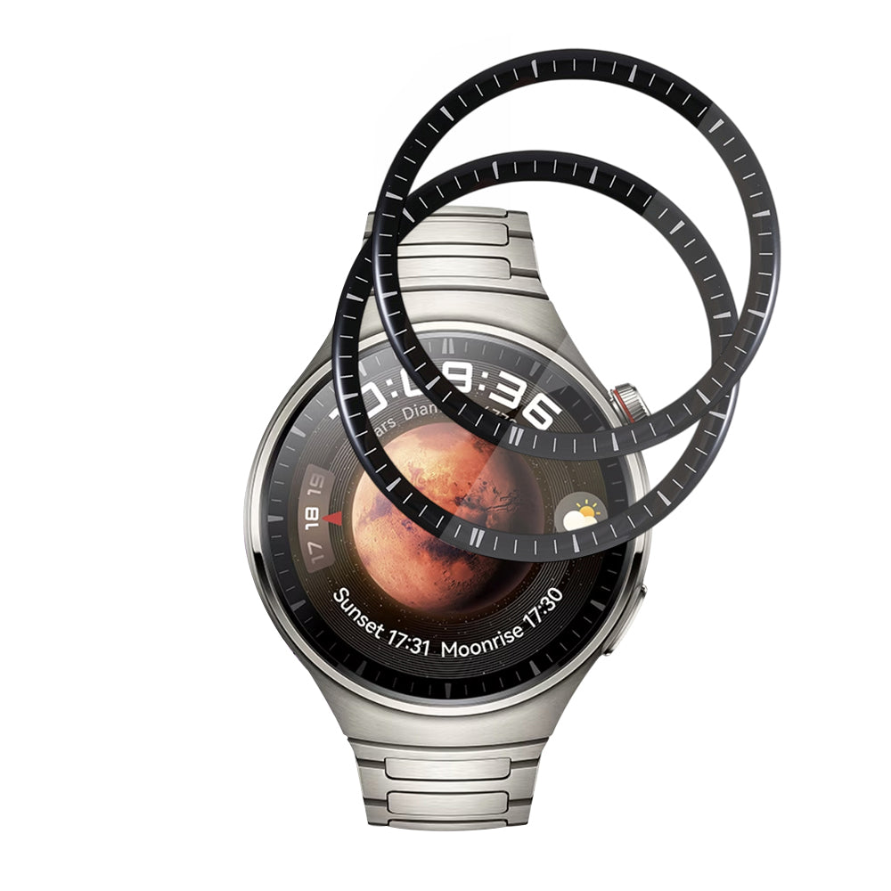 Film de protection Techsuit Nano Flex pour Huawei Watch 4 Pro, Set de 2 pièces, Plastique, Noir