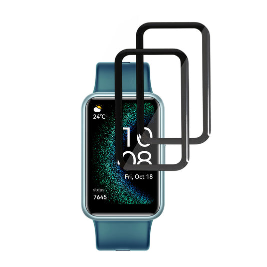 Film de protection Techsuit Nano Flex pour Huawei Watch FIT SE, Lot de 2 pièces, Plastique, Noir