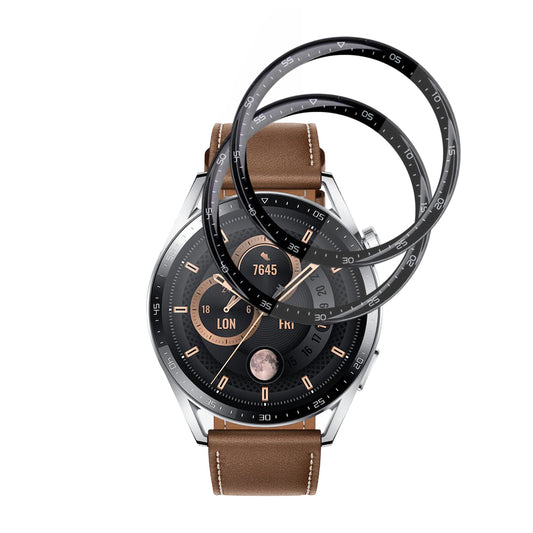 Film de protection Techsuit Nano Flex pour Huawei Watch GT 3 46mm, Set de 2 pièces, Plastique, Noir