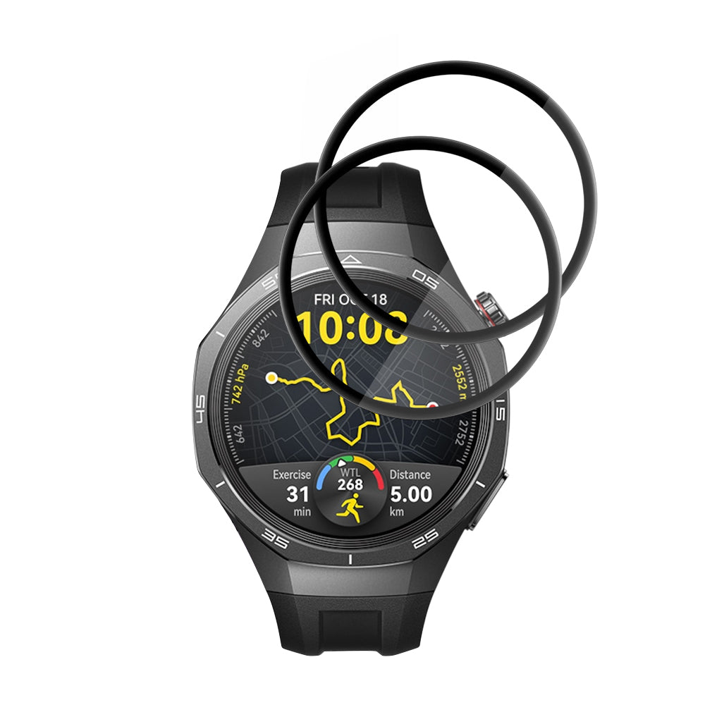 Film de protection Techsuit Nano Flex pour Huawei Watch GT 5 Pro 46mm, Set de 2 pièces, Plastique, Noir