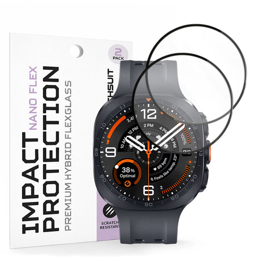 Film de protection Techsuit Nano Flex pour Samsung Galaxy Watch Ultra2, plastique, lot de 2 pièces, noir