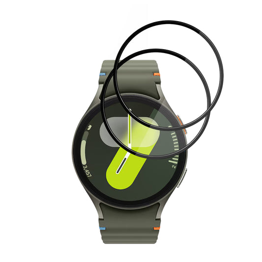 Film de protection Techsuit Nano Flex pour Samsung Galaxy Watch7 44mm, Set de 2 pièces, Plastique, Noir