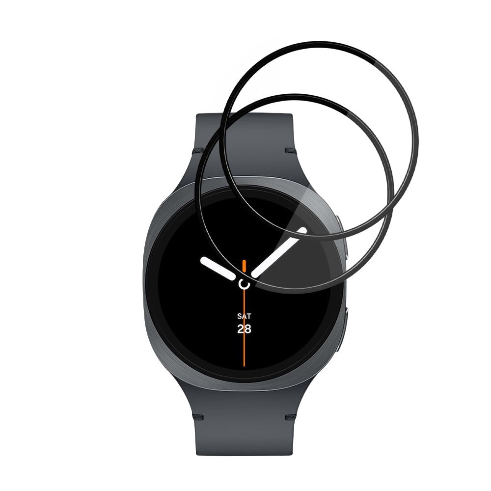 Film de protection Techsuit Nano Flex pour Samsung Galaxy Watch8 40mm, Set de 2 pièces, Plastique, Noir