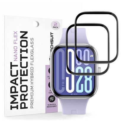 Film de protection Techsuit Nano Flex pour Xiaomi Redmi Watch 5, Set de 2 pièces, Plastique, Noir