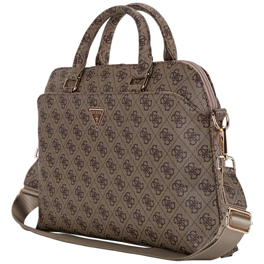 Sac Guess 4G Triangle Logo pour ordinateur portable 15 pouces, Marron