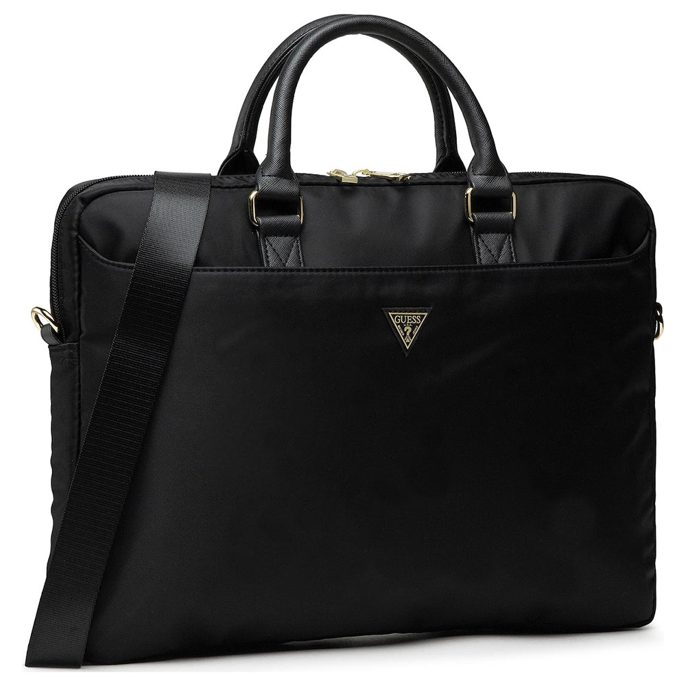 Sacoche Guess Triangle Logo pour ordinateur portable 16 pouces, noire