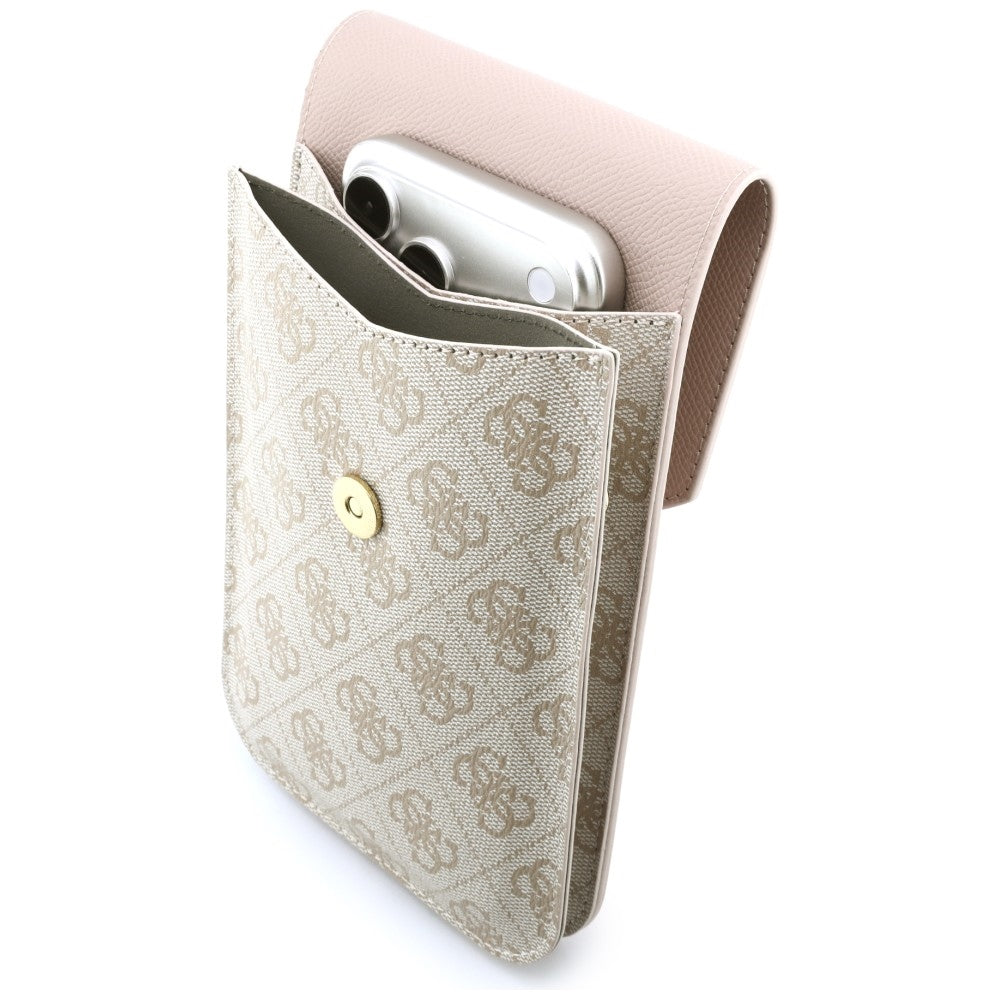 Sac Universel pour Téléphone, Guess, Logo Classique 4G Grainé, Rose