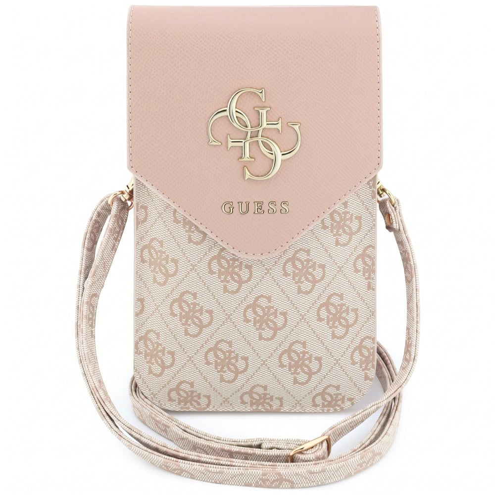 Sac Universel pour Téléphone, Guess, Logo Classique 4G Grainé, Rose