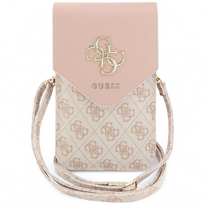 Sac Universel pour Téléphone, Guess, Logo Classique 4G Grainé, Rose