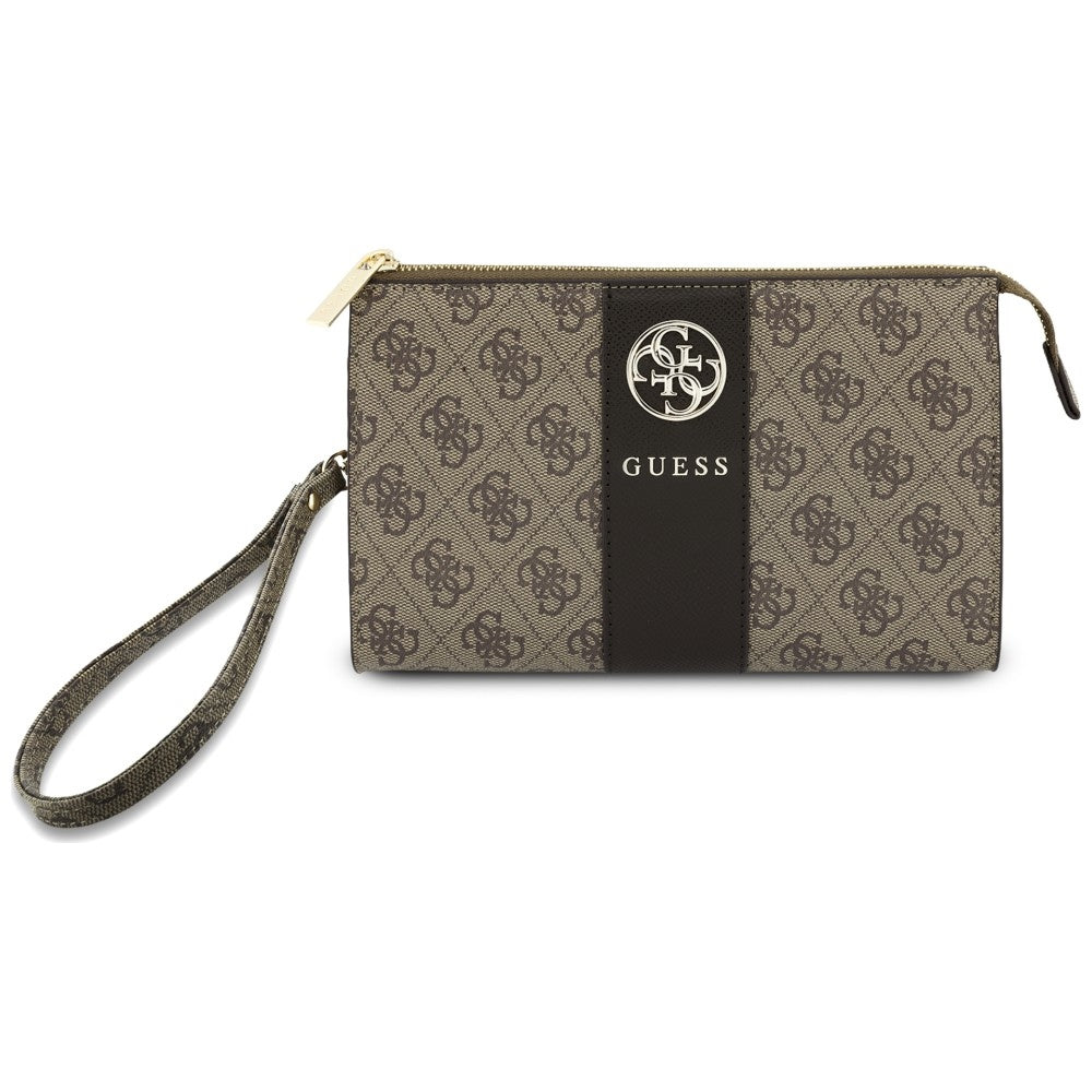 Sac universel pour téléphone, Guess, 4G Round Classic Logo Stripe, marron