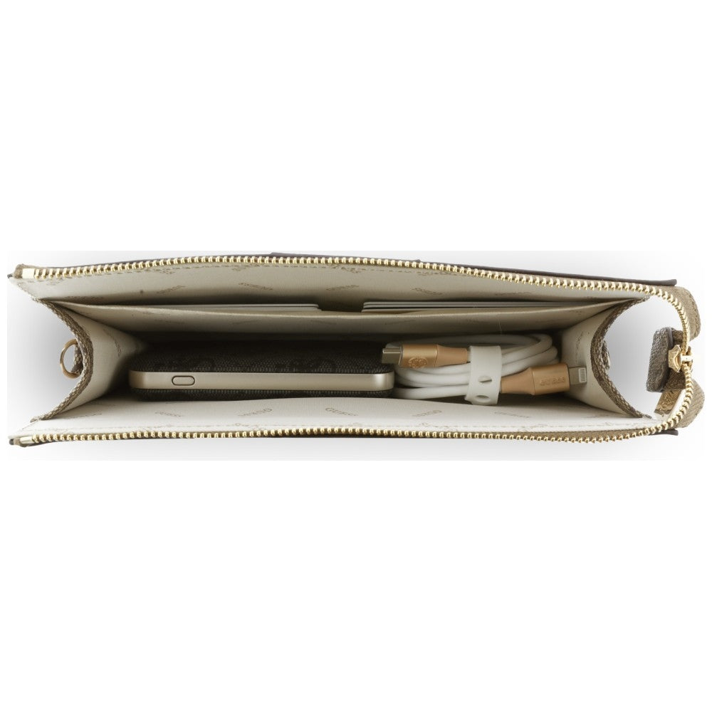 Sac universel pour téléphone, Guess, 4G Round Classic Logo Stripe, marron