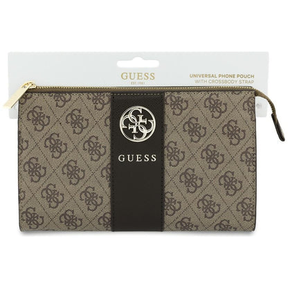 Sac universel pour téléphone, Guess, 4G Round Classic Logo Stripe, marron