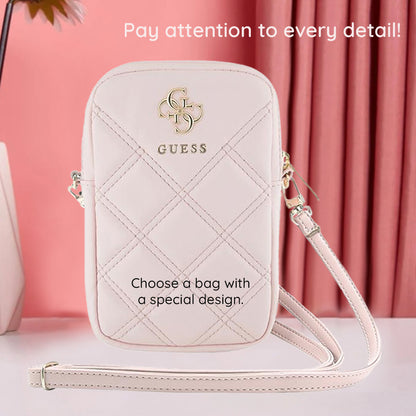 Sac Universel pour Téléphone, Guess, Quilted 4G, Rose.