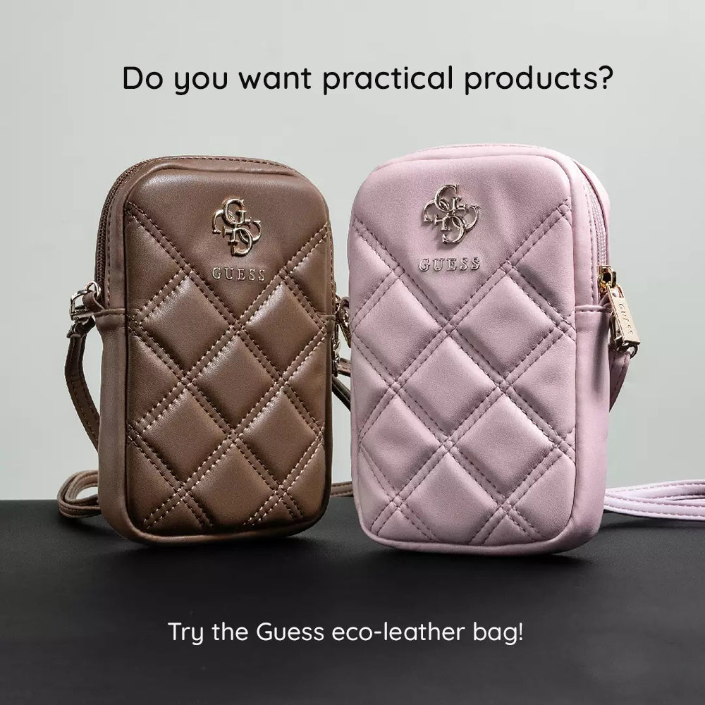 Sac Universel pour Téléphone, Guess, Quilted 4G, Rose.