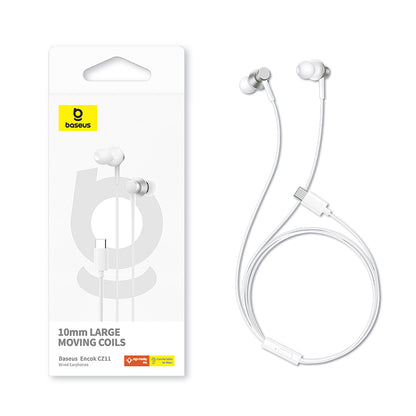 Mains libres 3.5mm Baseus Encok CZ11, Blanc A0016434300213-Z1 