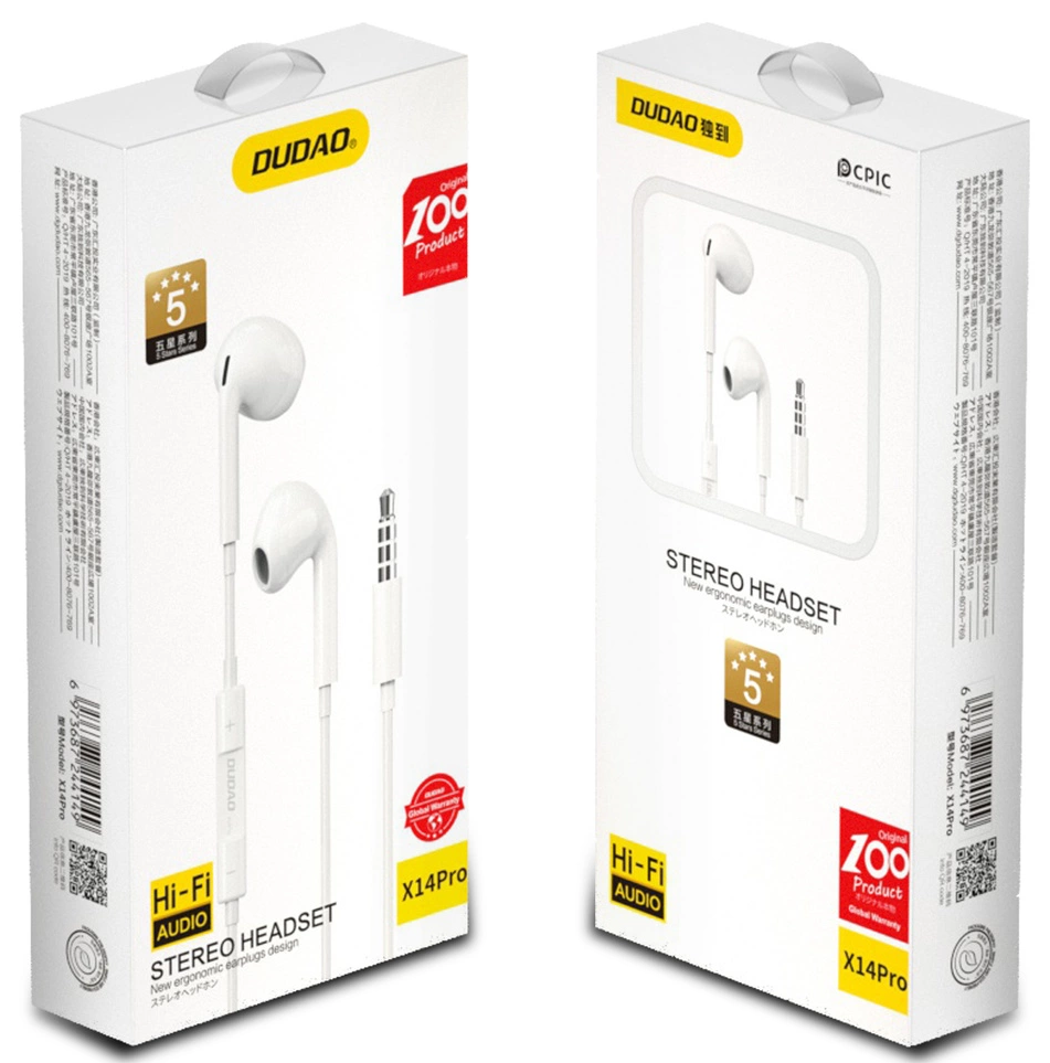 Handsfree 3.5mm Dudao X14Pro, White