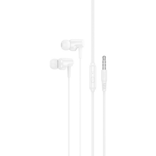 Écouteurs mains libres 3.5mm HOCO M112, Blanc