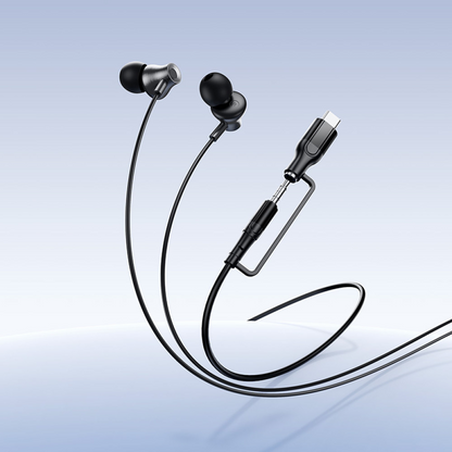Écouteurs mains libres 3,5 mm / USB-C HOCO M119A, Noir