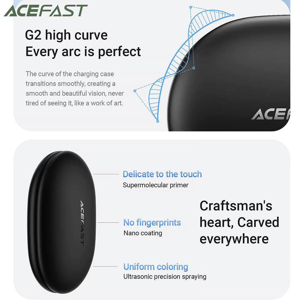 Handsfree Bluetooth Acefast FA002, TWS, Blanc