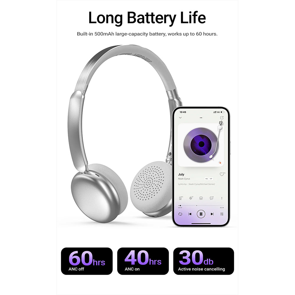 Kit mains libres Bluetooth Acefast H8, A2DP, ANC, Violet