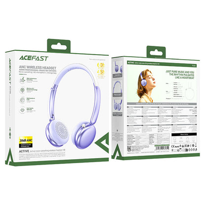 Kit mains libres Bluetooth Acefast H8, A2DP, ANC, Violet