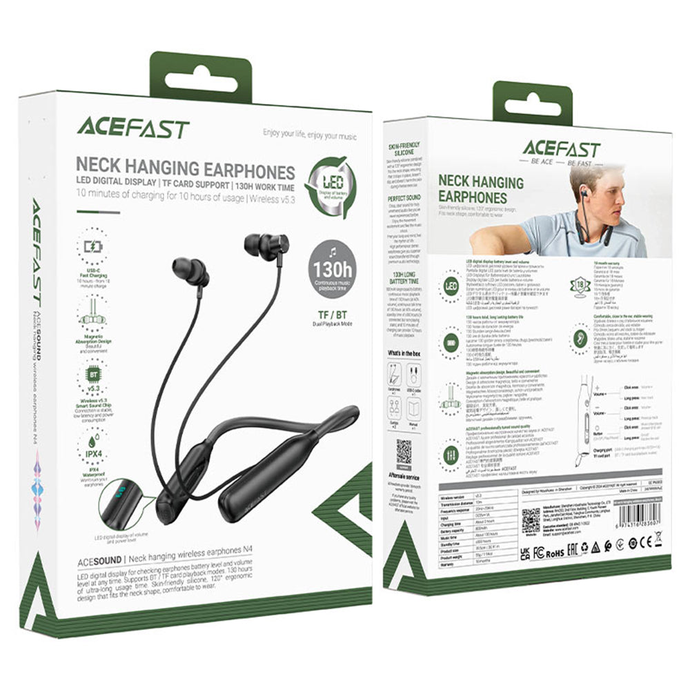Kit mains libres Bluetooth Acefast N4, A2DP, Noir