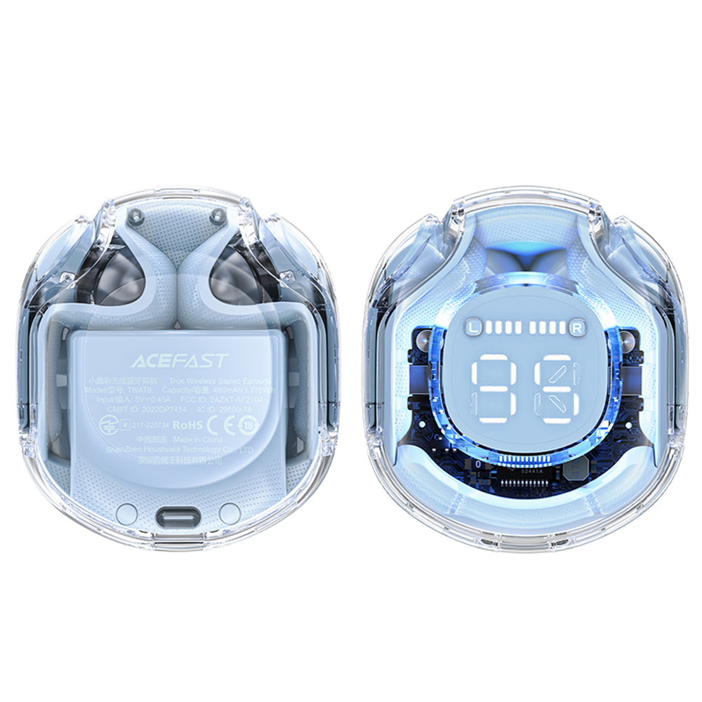 Kit mains libres Bluetooth Acefast T8, TWS, Bleu
