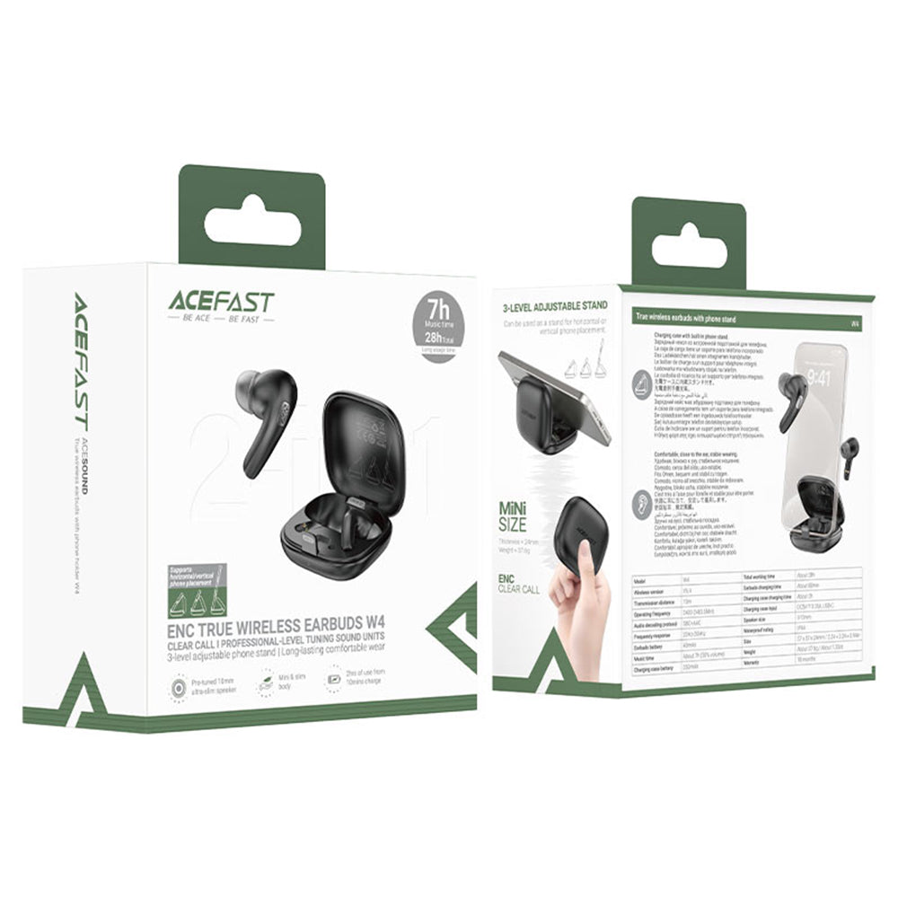 Kit mains libres Bluetooth Acefast W4, TWS, Noir
