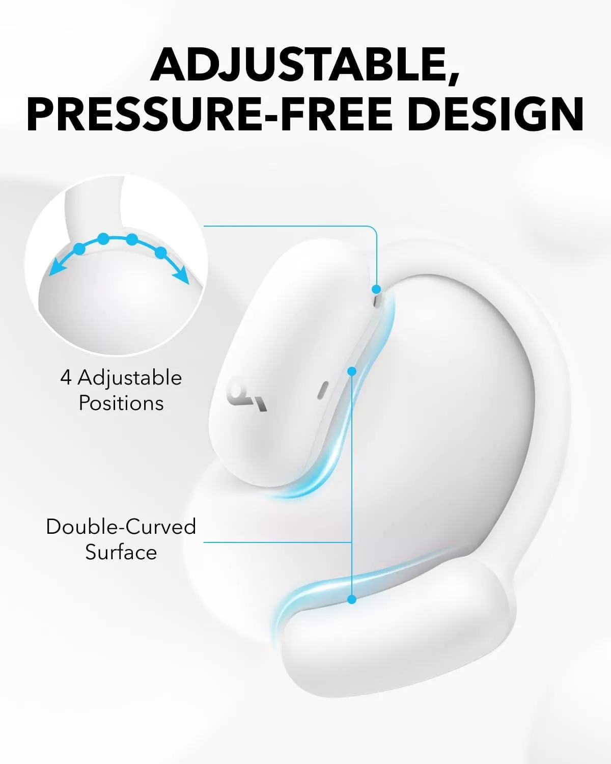 Kit mains libres Bluetooth Anker SoundCore AeroFit 2, TWS, Blanc A3874G21