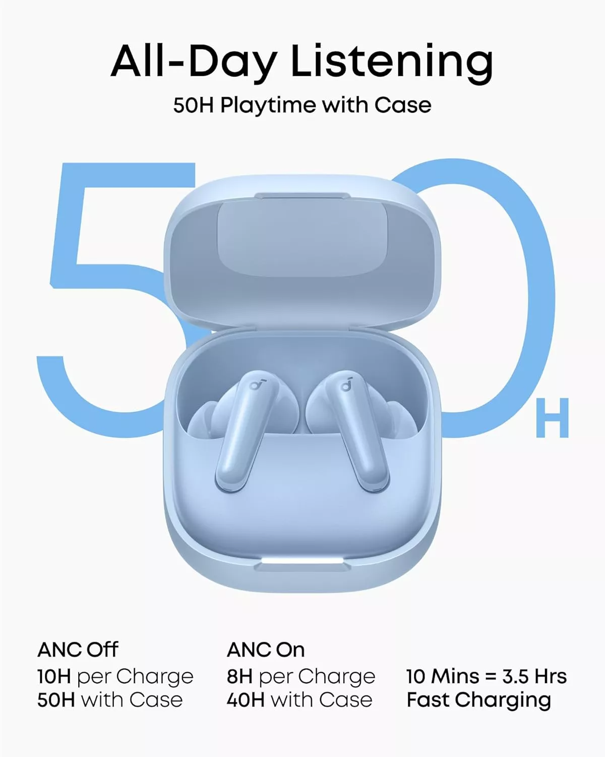 Kit mains libres Bluetooth Anker Soundcore R60i, TWS, ANC, Bleu D1202G31