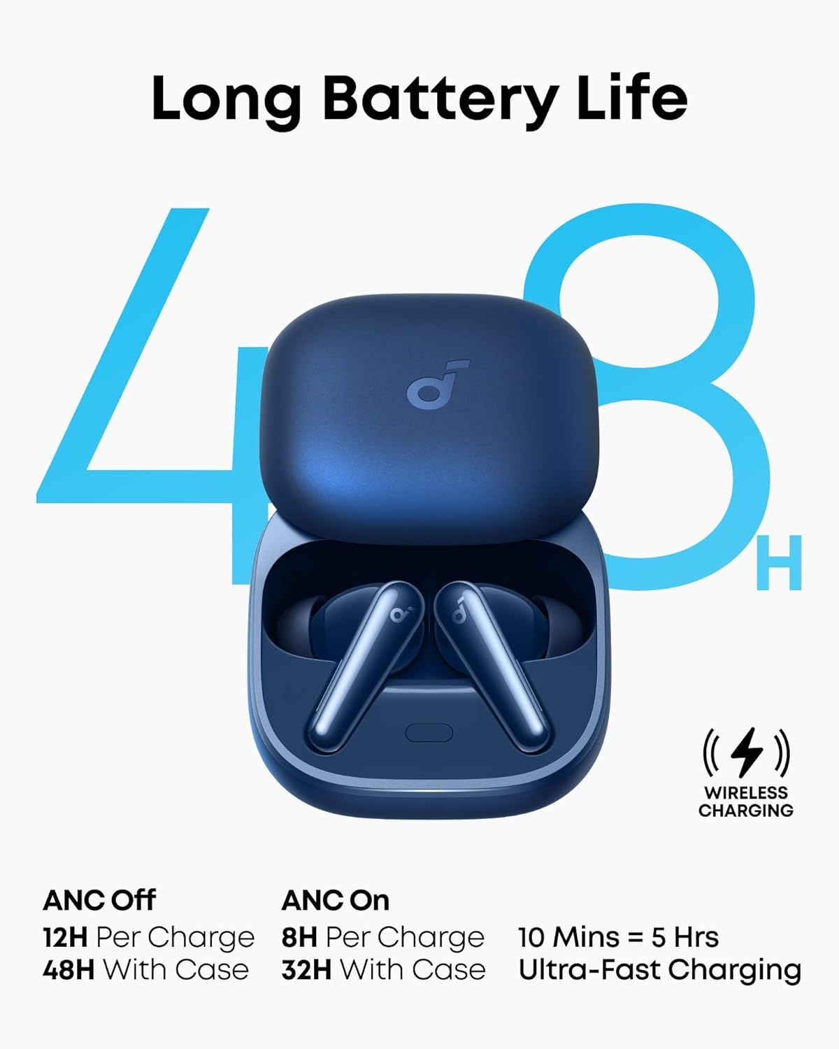 Kit mains libres Bluetooth Anker SoundCore Liberty 5, TWS, ANC, Bleu A3957G31