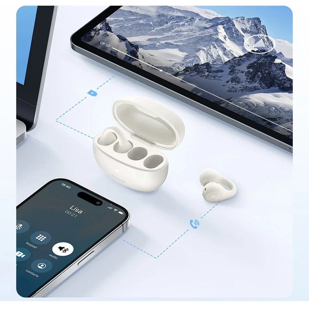 Kit mains libres Bluetooth Baseus AirGo AS01, TWS, Blanc A00069101223-00