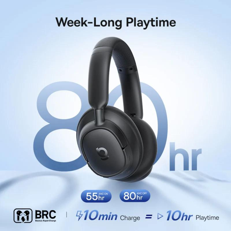 Kit mains libres Bluetooth Baseus Bass BH1 NC, MultiPoint, A2DP, ANC, Noir A0203703