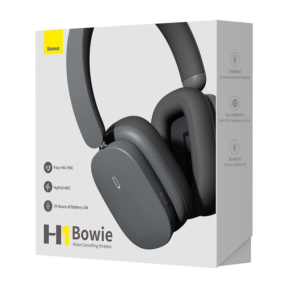 Kit mains libres Bluetooth Baseus Bowie H1, A2DP, ANC, Gris NGTW230213