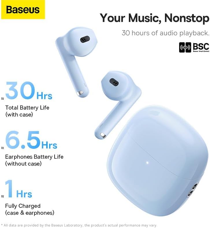 Kit mains libres Bluetooth Baseus Bowie WX5, TWS, Bleu A00051000313-00
