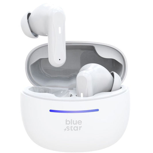 Kit mains libres Bluetooth Blue Star BK44, TWS, Blanc