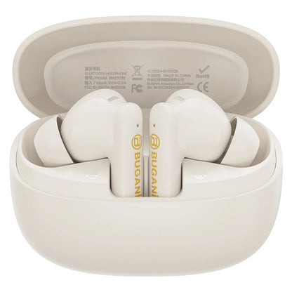 Casque Bluetooth Bugani Freebuds B20, TWS, ANC, Crème Clair