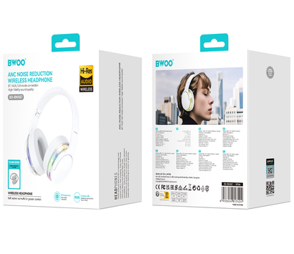 Casque Bluetooth mains libres BWOO BO-BW587, A2DP, ANC, Blanc