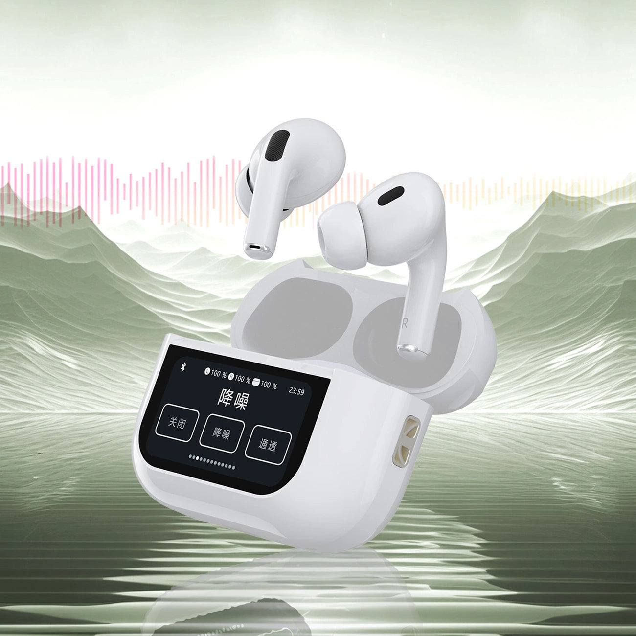 Kit mains libres Bluetooth Dudao U19 Display, TWS, Blanc