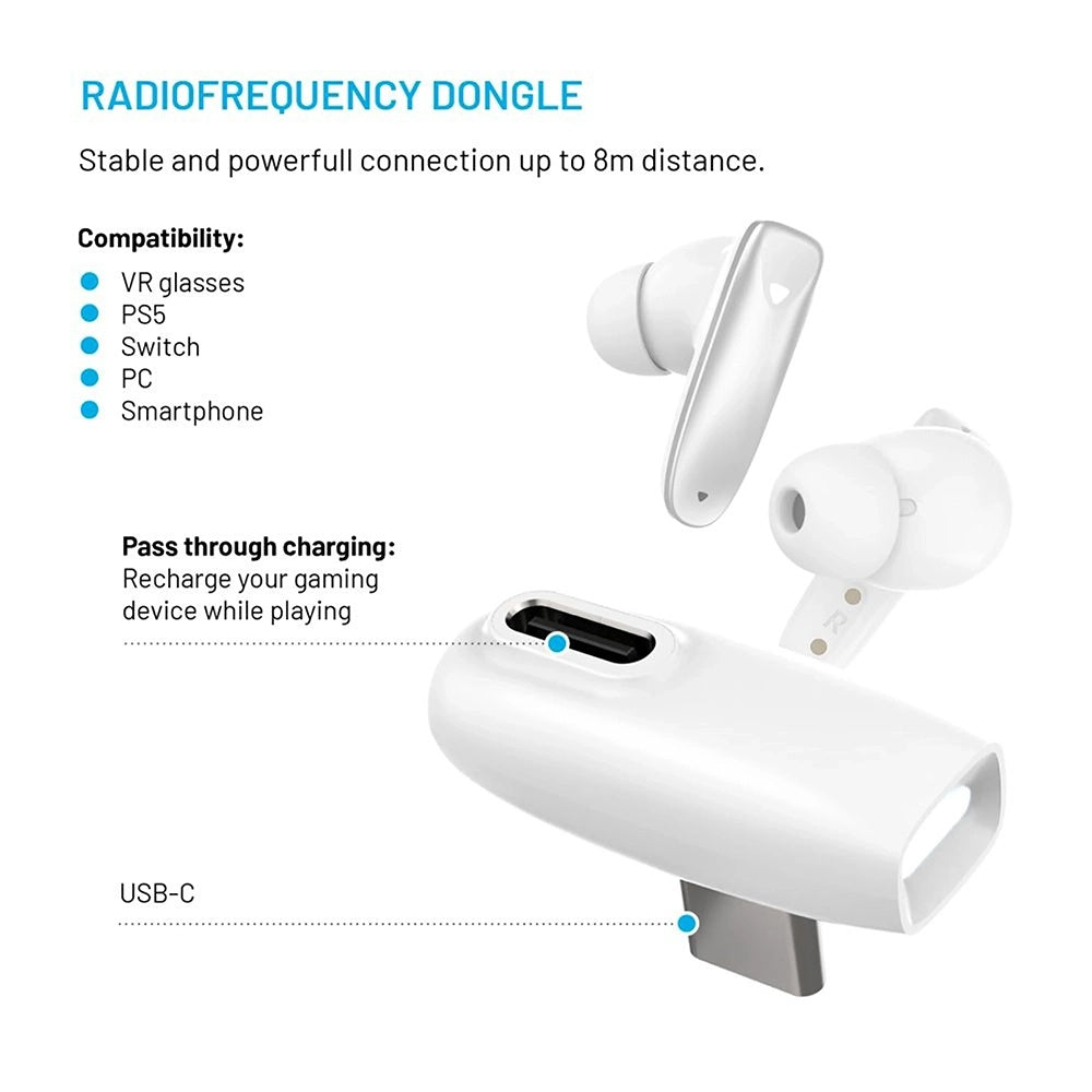 Écouteurs Bluetooth sans fil Fixed Pods, TWS, Blanc